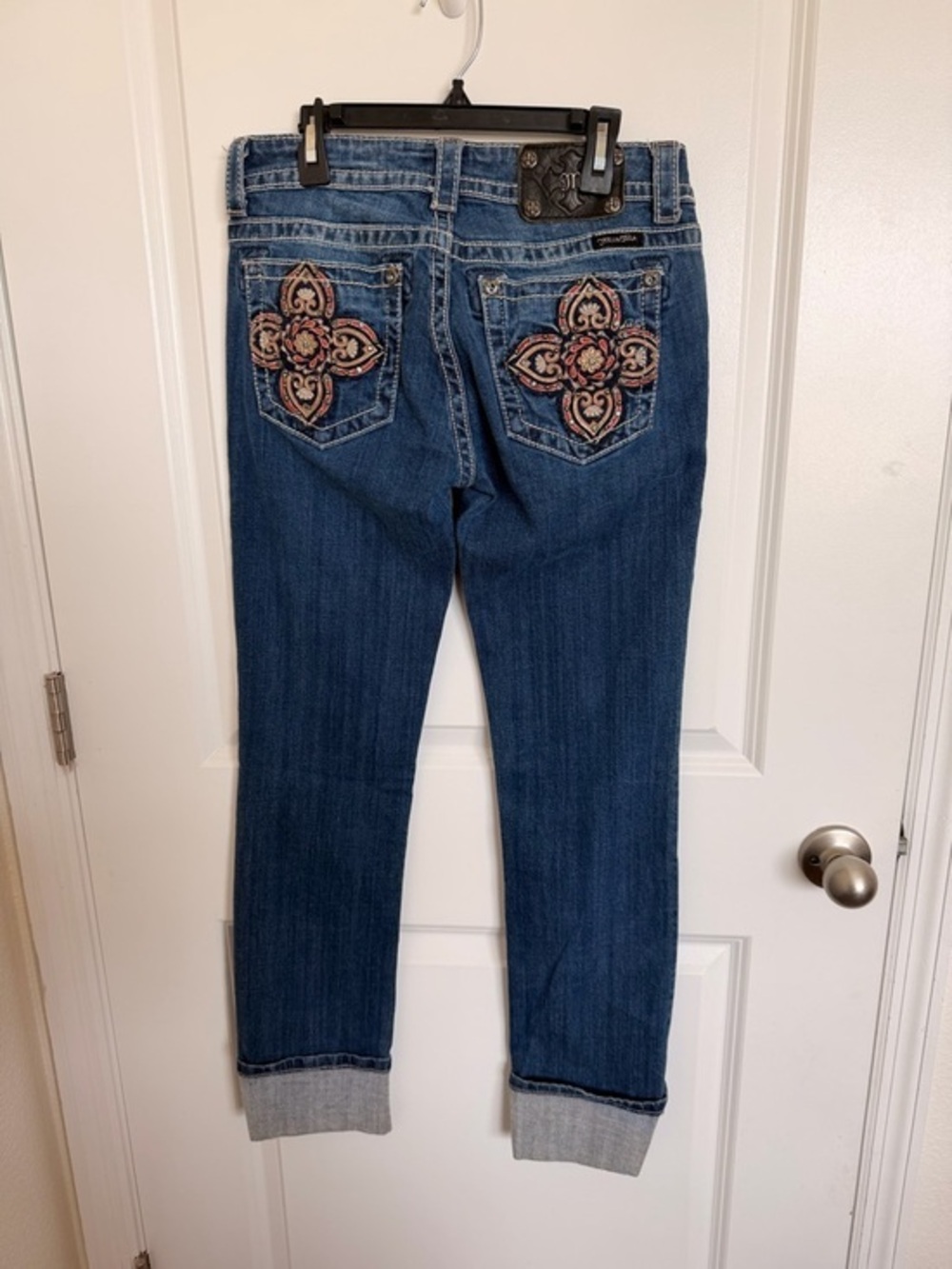 Miss Me Straight Leg Cuffed Jeans Size 28